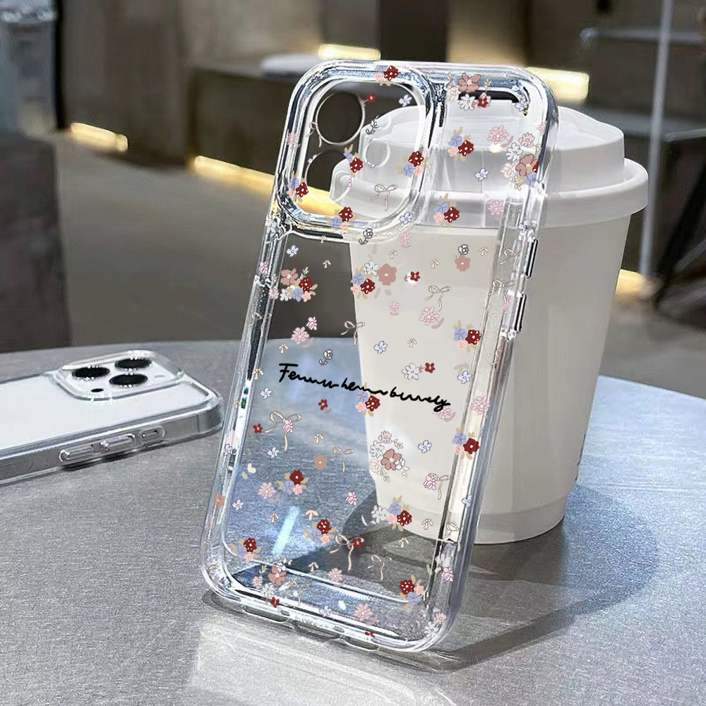 Clear Shockproof Bumper Case - Mini Flower Phone Case For iPhone