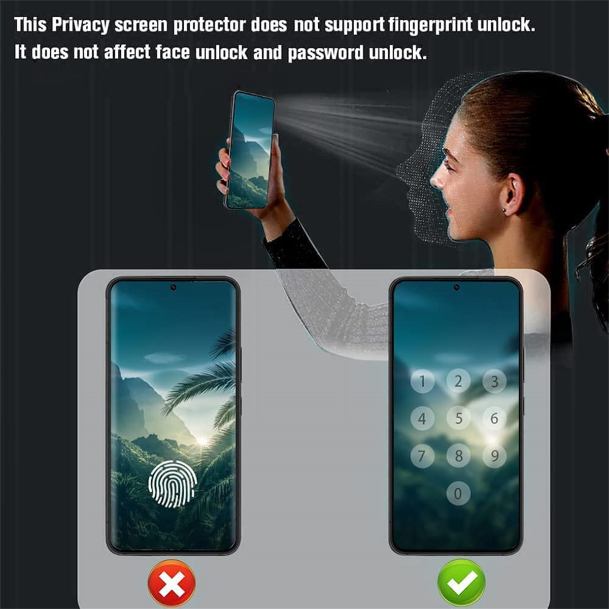 Anti Spy Screen Protector For  - Anti Spy Privacy Glass Case recension och pris