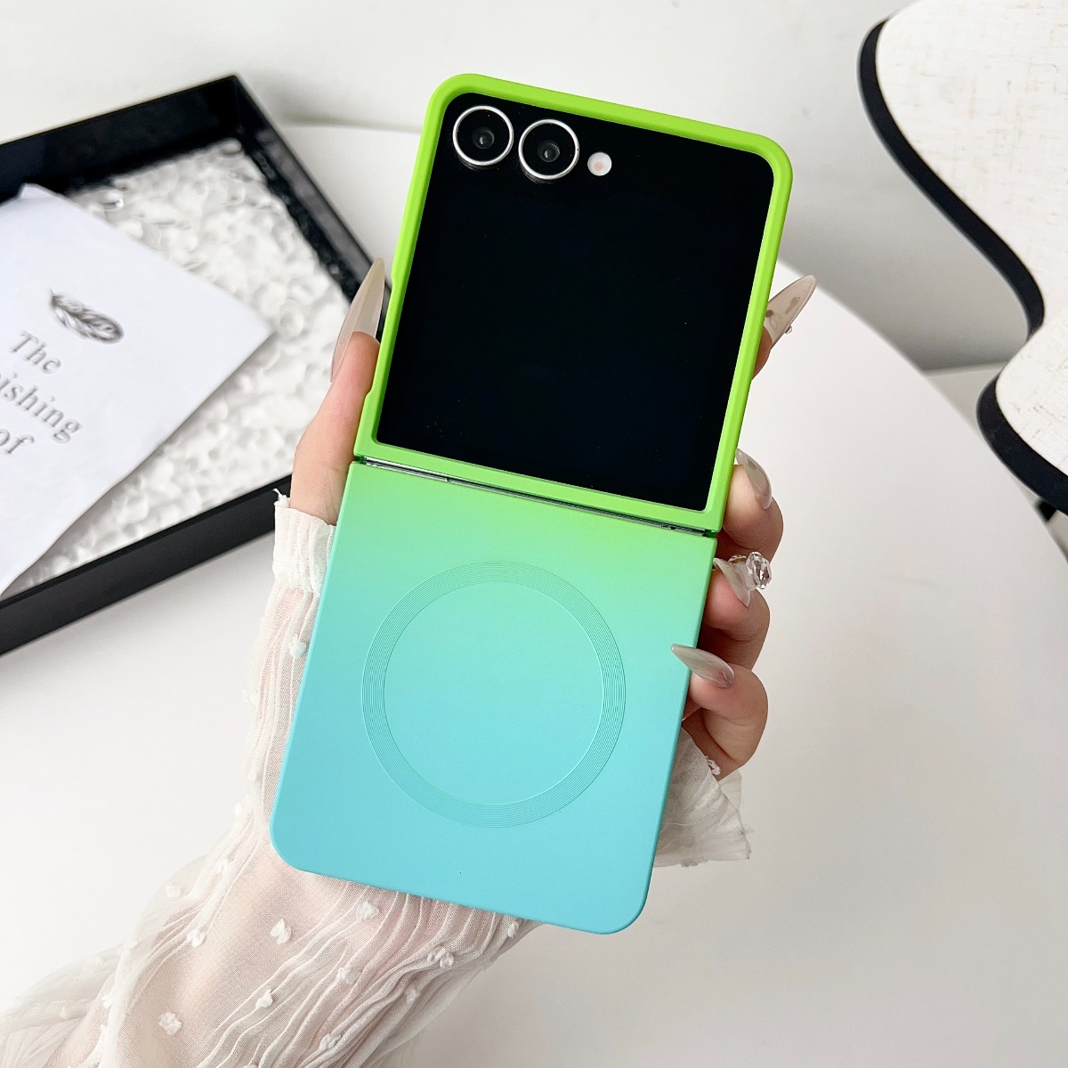 Gradient Liquid Silicone Soft  - Liquid Silicone Magnetic Phone Case recension och pris