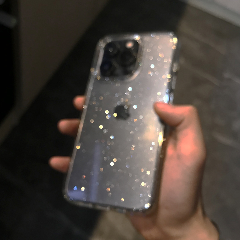 Transparent Simple Glitter Pho - Clear Shockproof Bumper Case recension och pris