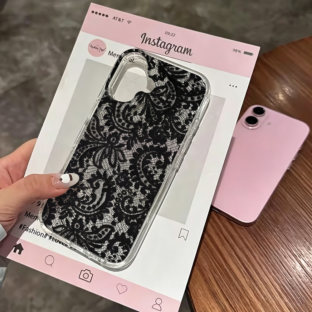 Lace Flowers INS Clear Phone C - Clear Shockproof Bumper Case recension och pris