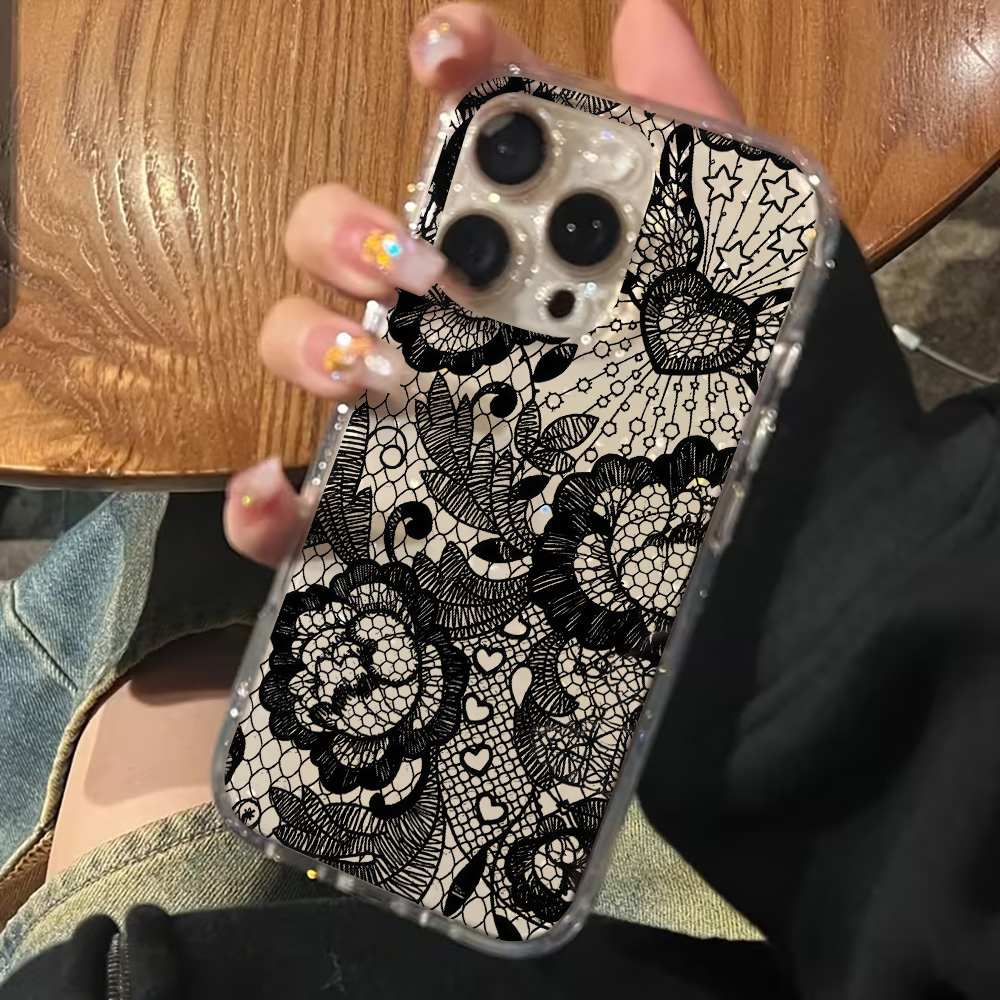 Lace Flowers INS Clear Phone C - Clear Shockproof Bumper Case recension och pris
