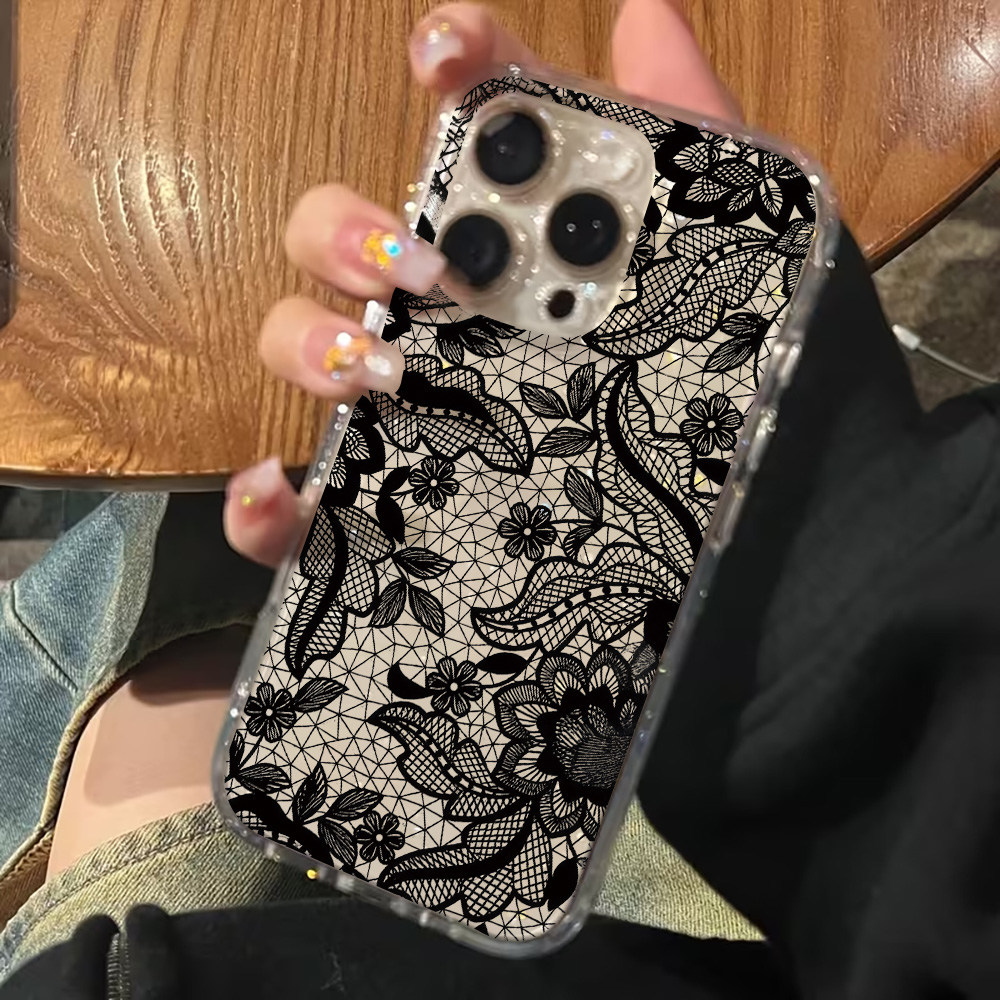 Lace Flowers INS Clear Phone C - Clear Shockproof Bumper Case recension och pris